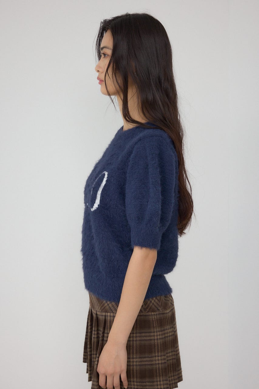 【POLO BCS×AZUL】シャギー5分袖ニット NVY FREE