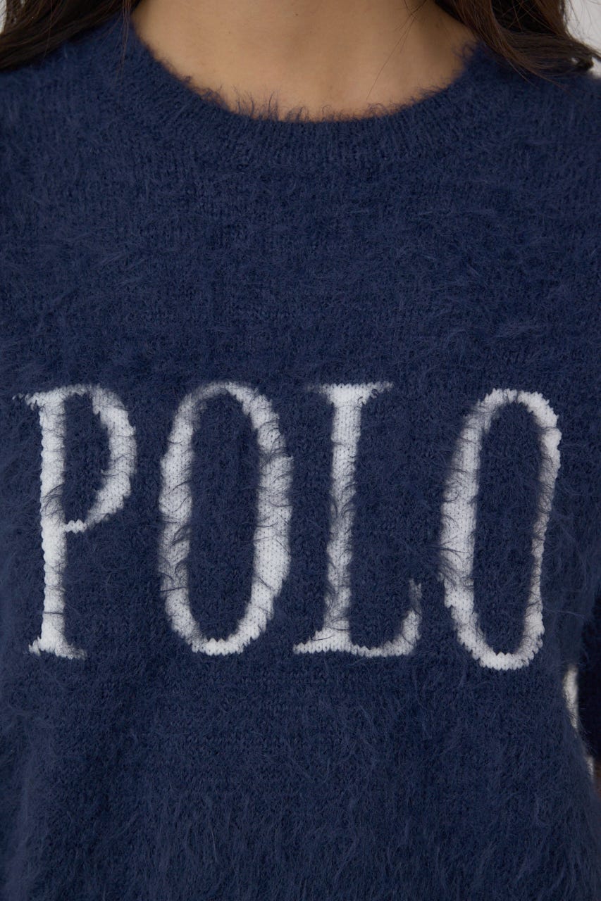 【POLO BCS×AZUL】シャギー5分袖ニット NVY FREE