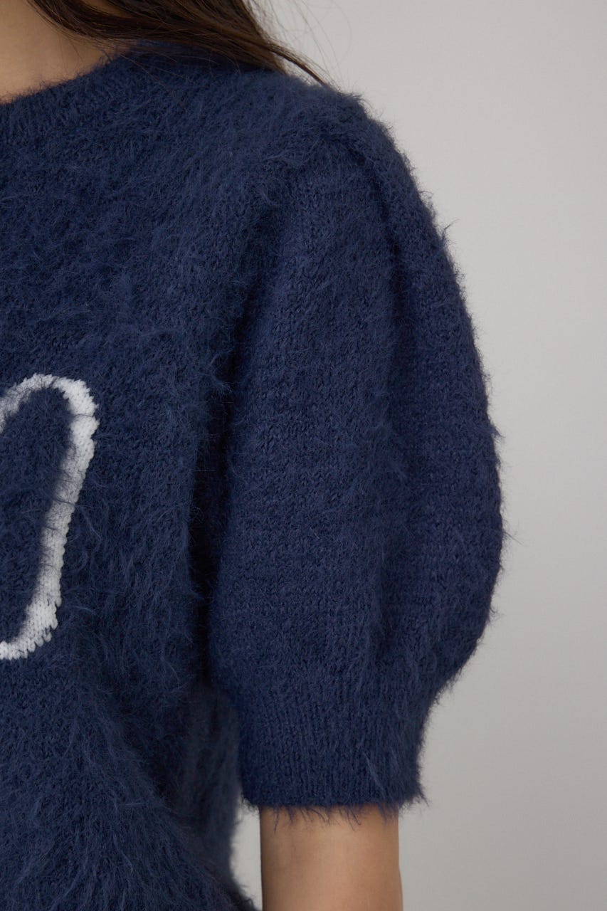 【POLO BCS×AZUL】シャギー5分袖ニット NVY FREE