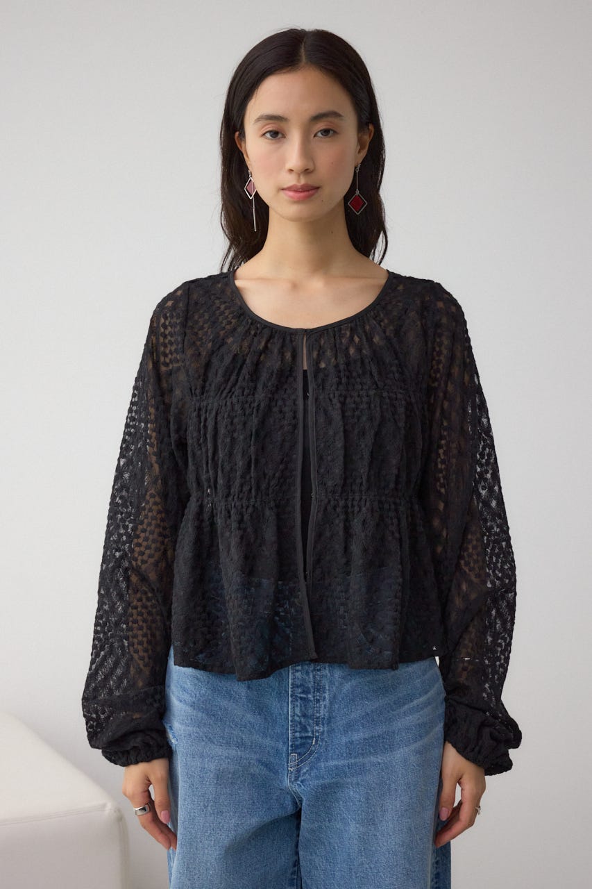 AZUL BY MOUSSY | 前後2WAY シアージャガードフリルブラウス