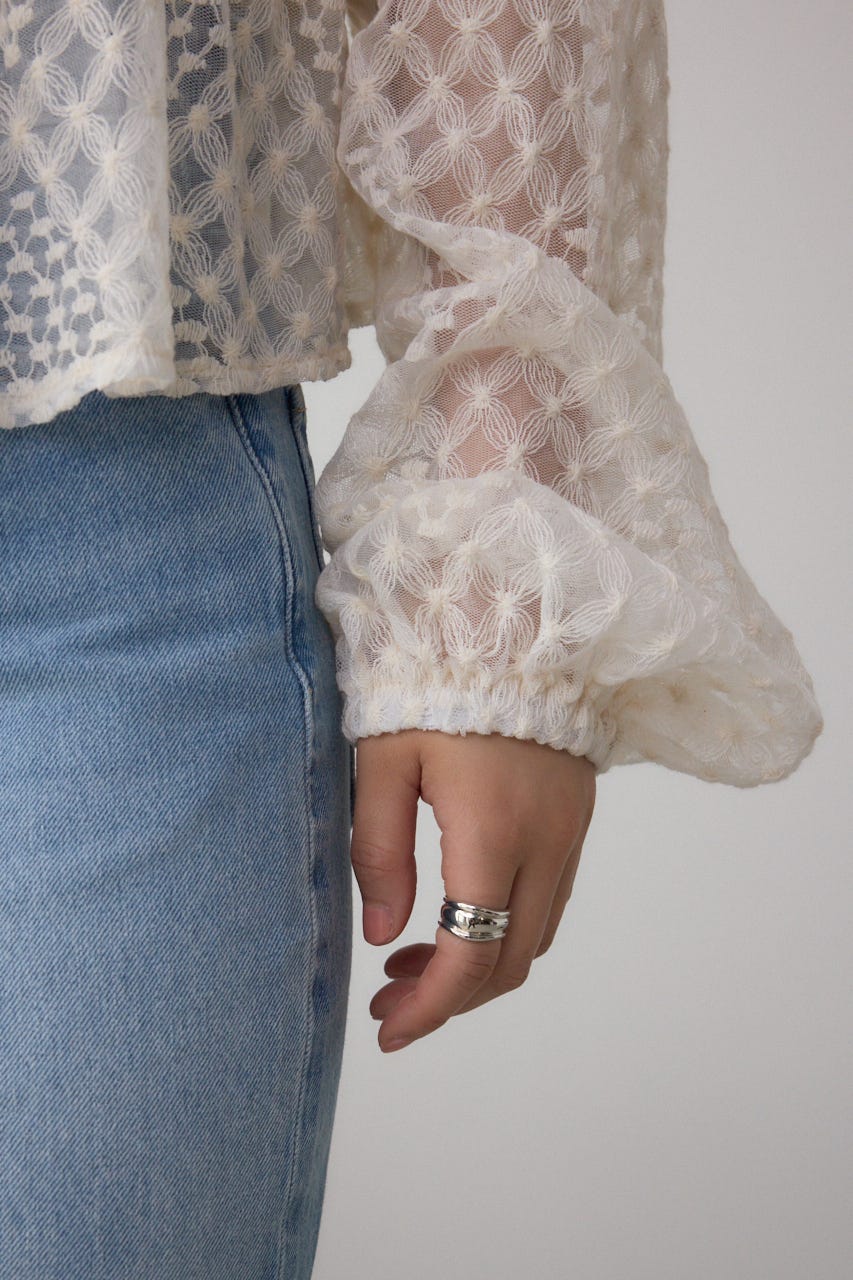 AZUL BY MOUSSY | 前後2WAY シアージャガードフリルブラウス