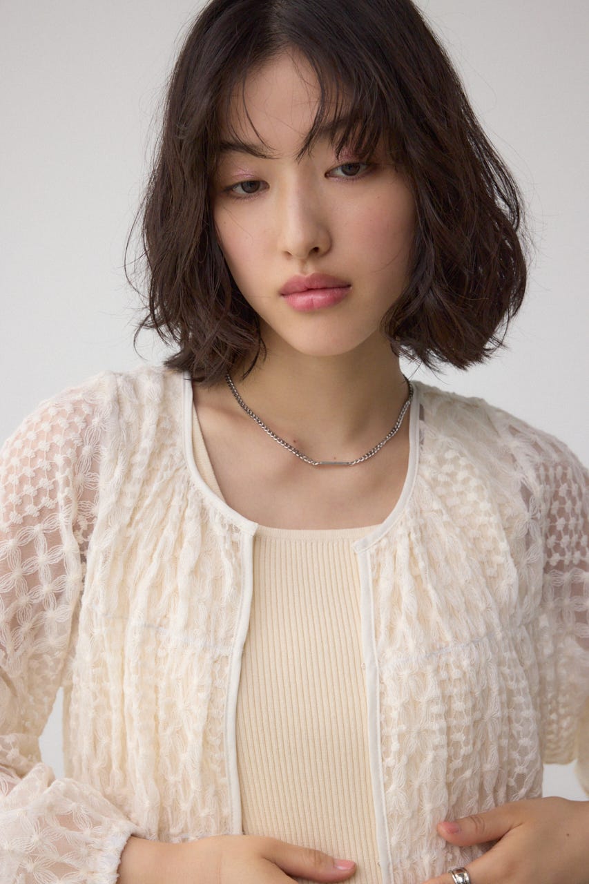 AZUL BY MOUSSY | 前後2WAY シアージャガードフリルブラウス