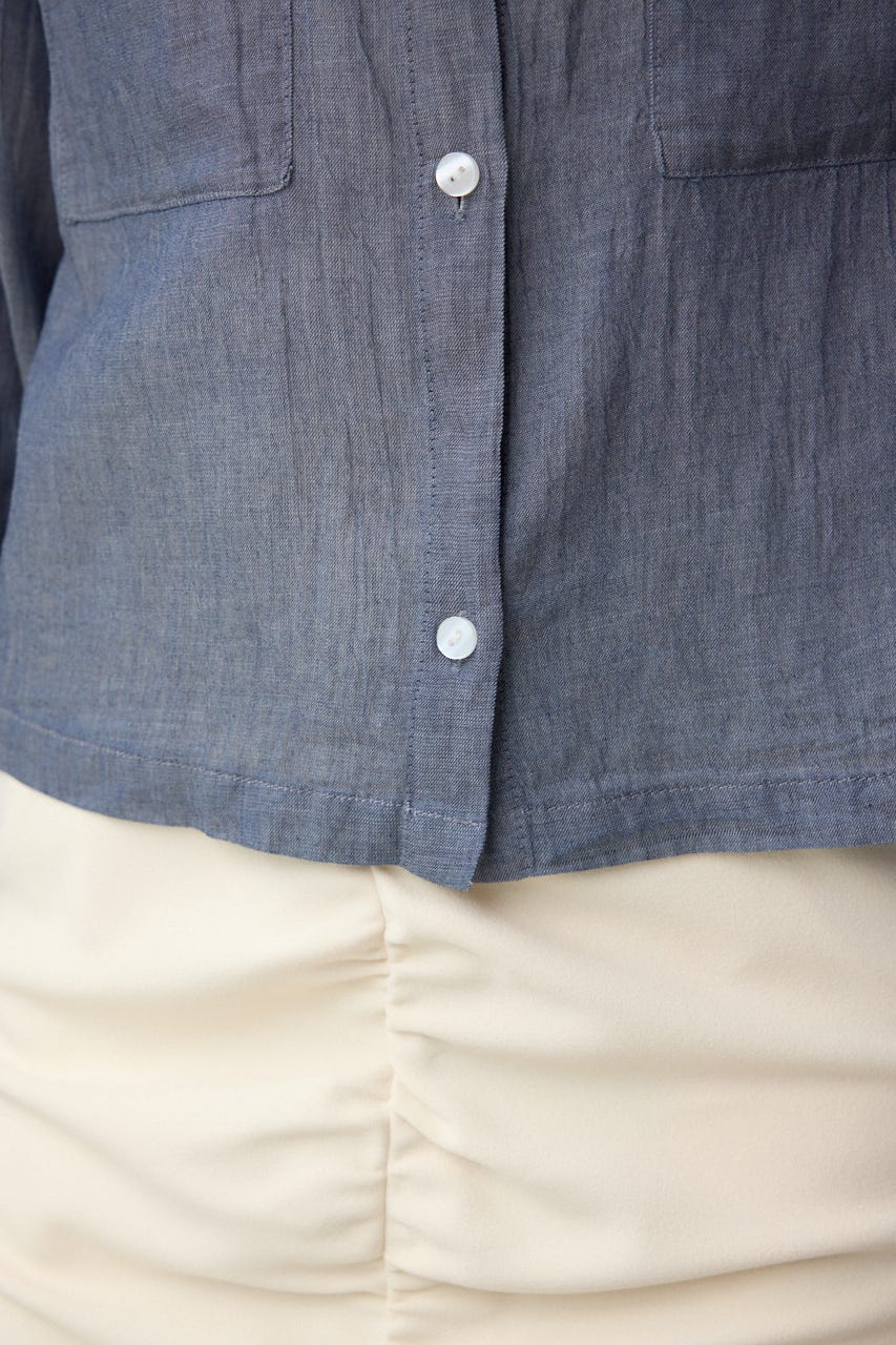 シアーデニムシャツ BLU M