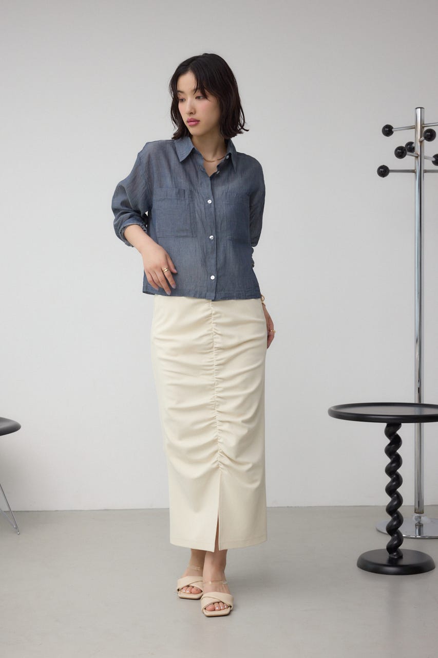シアーデニムシャツ BLU M