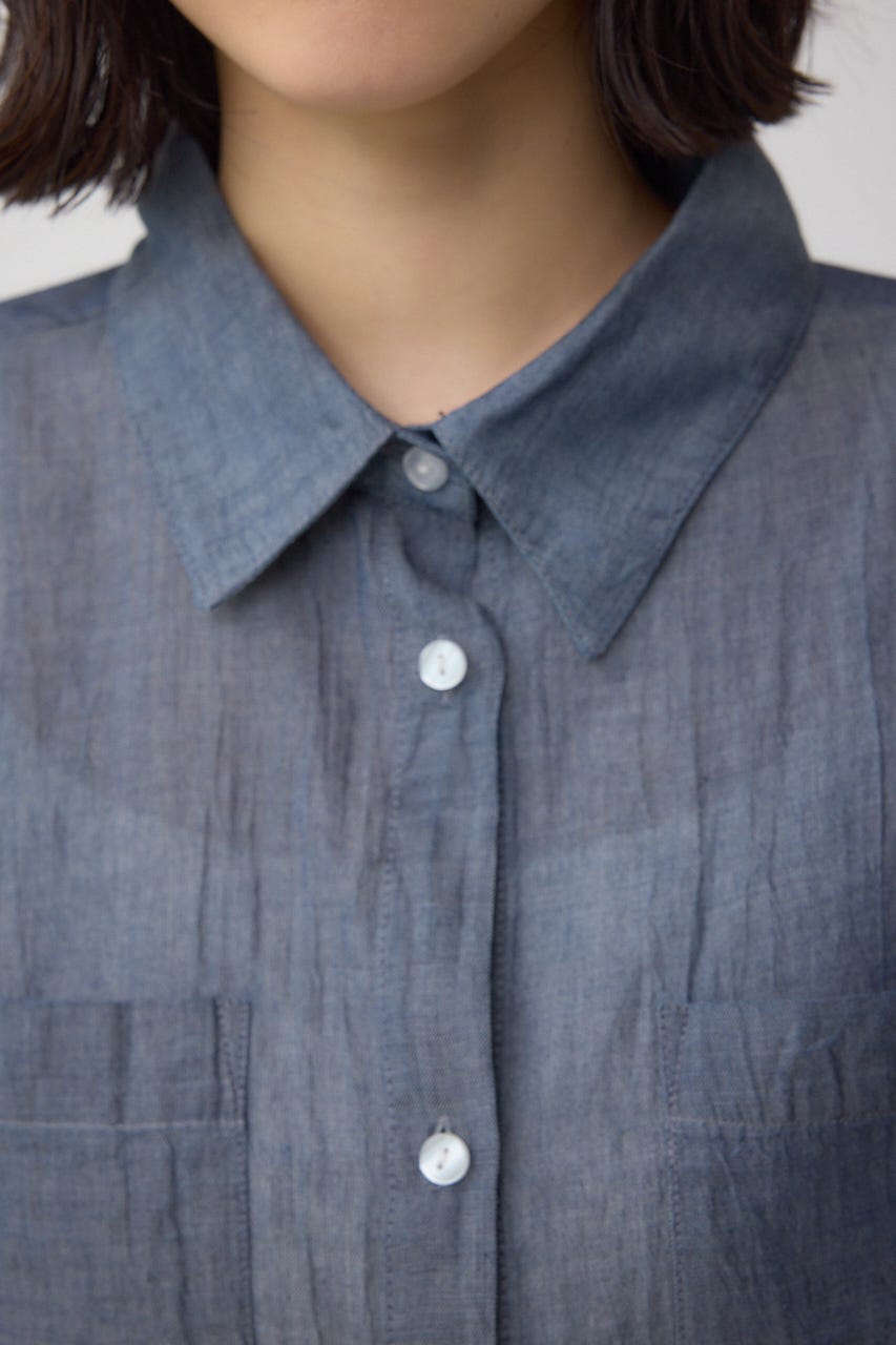 シアーデニムシャツ BLU M