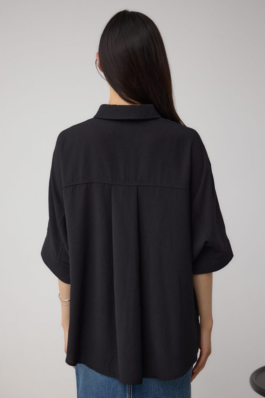 楊柳タックヘムコクーンシャツ BLK FREE