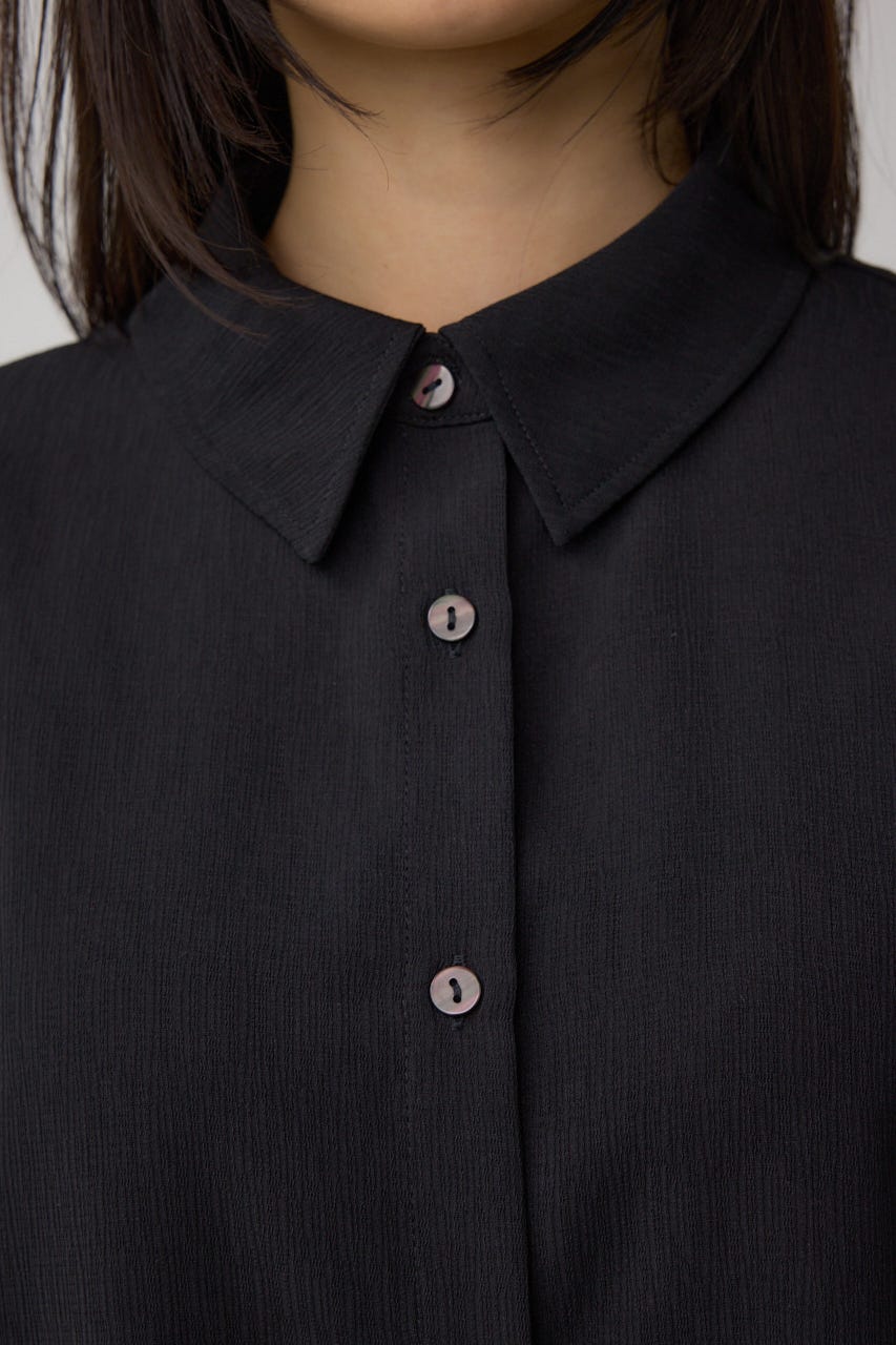 楊柳タックヘムコクーンシャツ BLK FREE