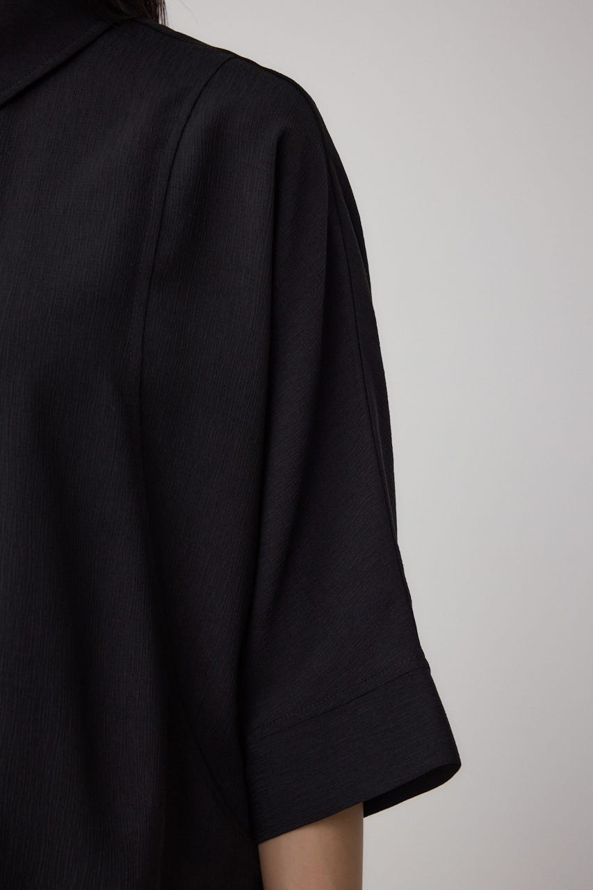 楊柳タックヘムコクーンシャツ BLK FREE