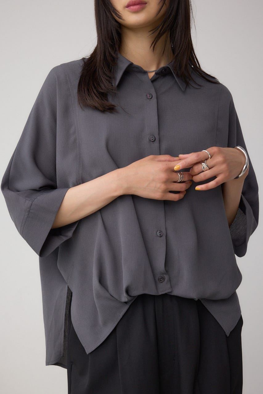 楊柳タックヘムコクーンシャツ GRY FREE