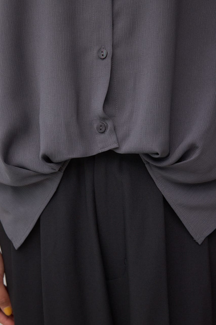 楊柳タックヘムコクーンシャツ GRY FREE