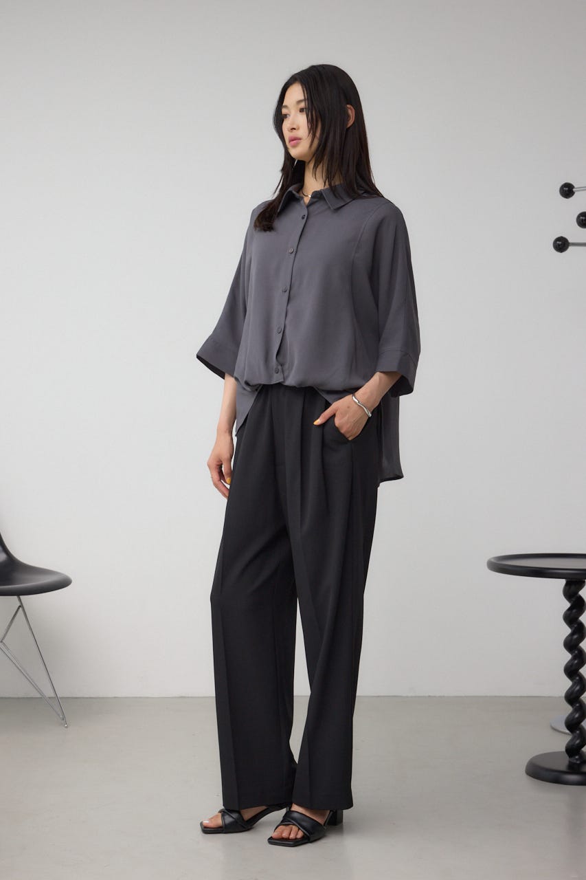 楊柳タックヘムコクーンシャツ GRY FREE