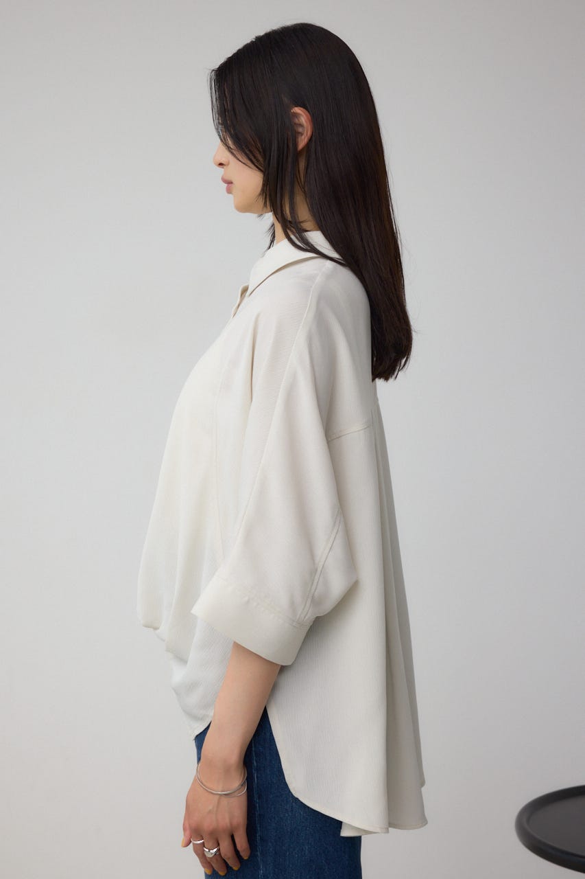 楊柳タックヘムコクーンシャツ IVOY FREE