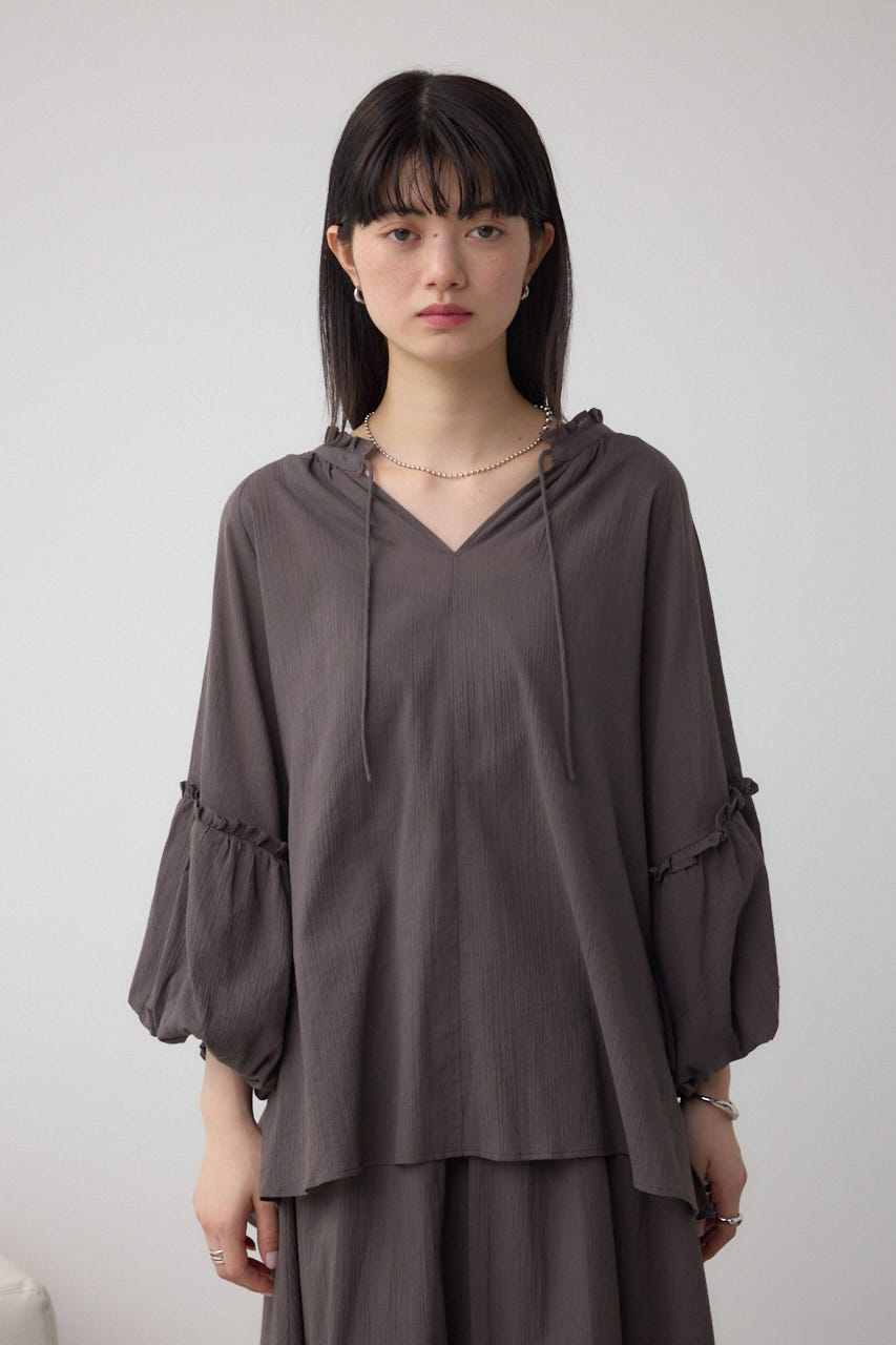 コットンボイルパフスリーブブラウス C.GRY FREE