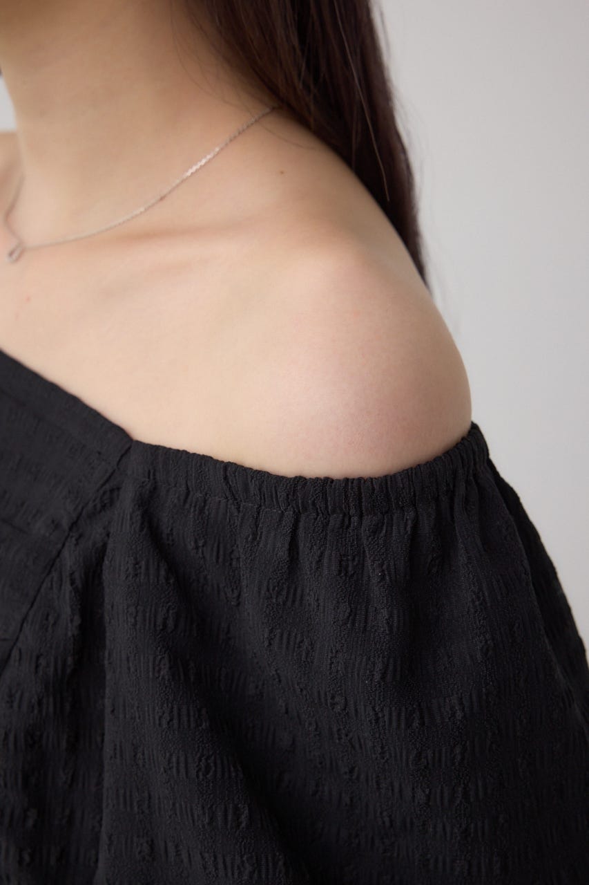 2WAYペプラムギャザーブラウス BLK FREE