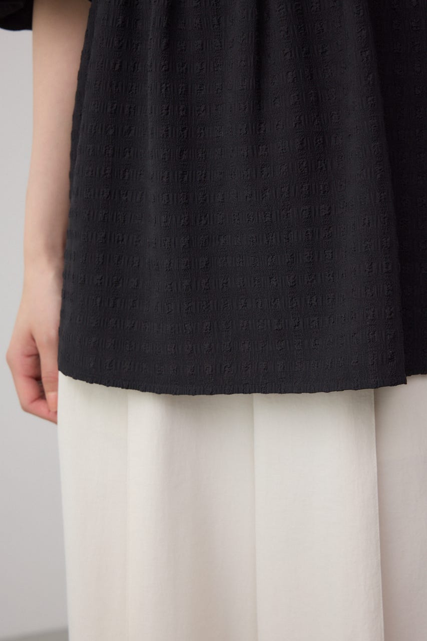 2WAYペプラムギャザーブラウス BLK FREE