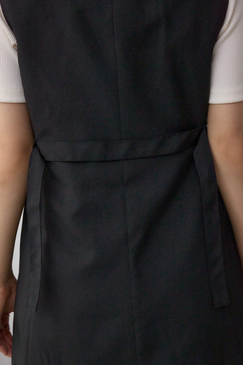 イージーケアリネンライクジレ BLK M