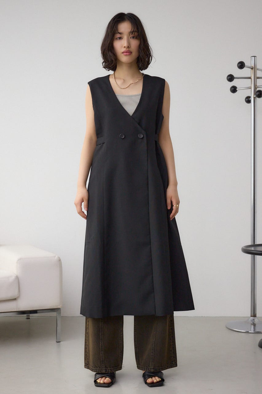 イージーケアリネンライクジレ BLK M