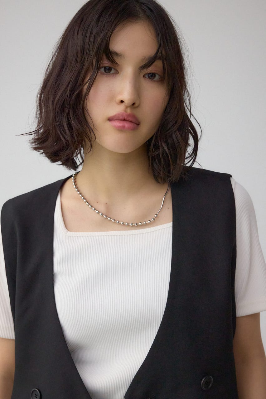 イージーケアリネンライクジレ BLK M