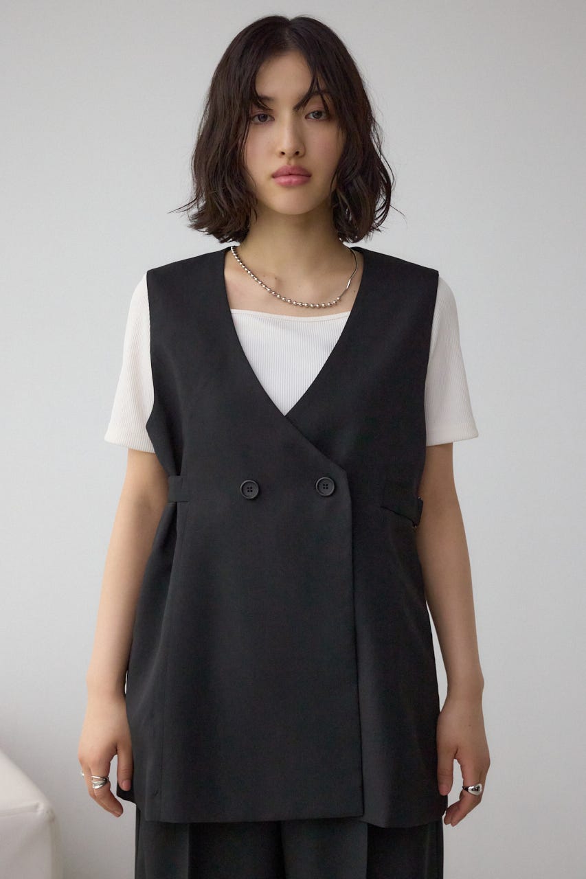 イージーケアリネンライクジレ BLK M