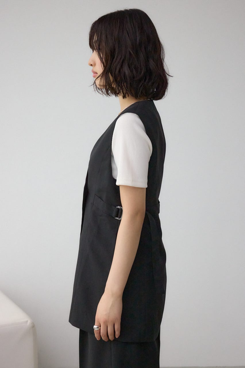 イージーケアリネンライクジレ BLK M