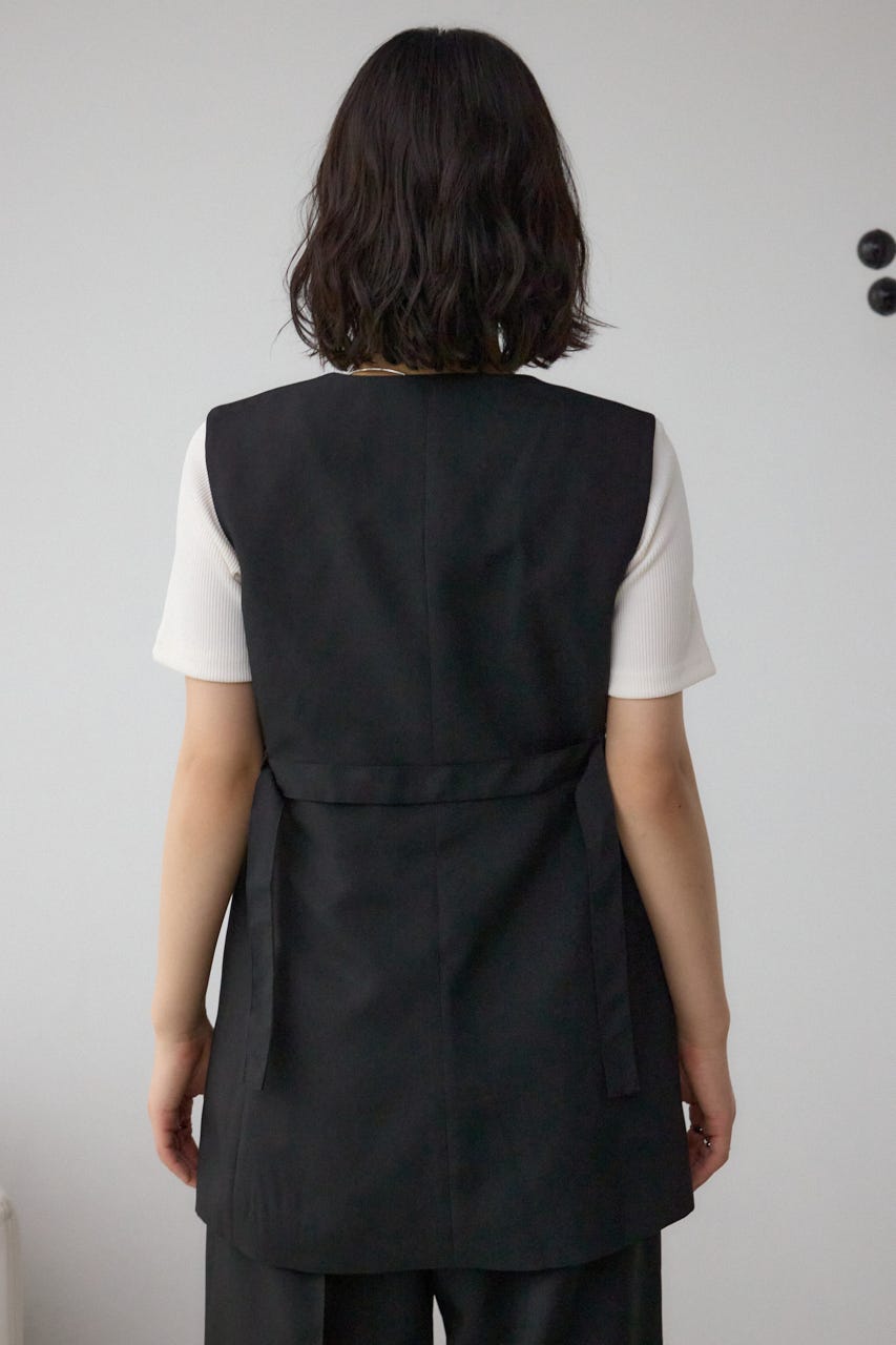 イージーケアリネンライクジレ BLK M