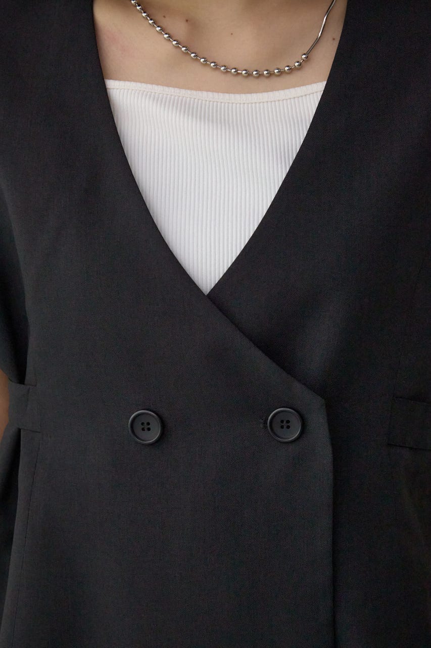 イージーケアリネンライクジレ BLK M