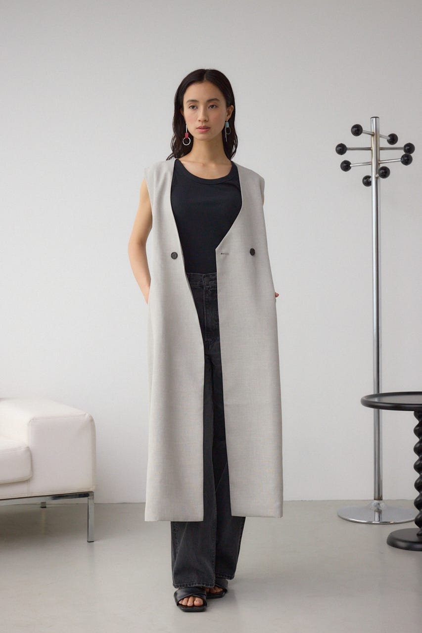 イージーケアリネンライクジレ GRY S