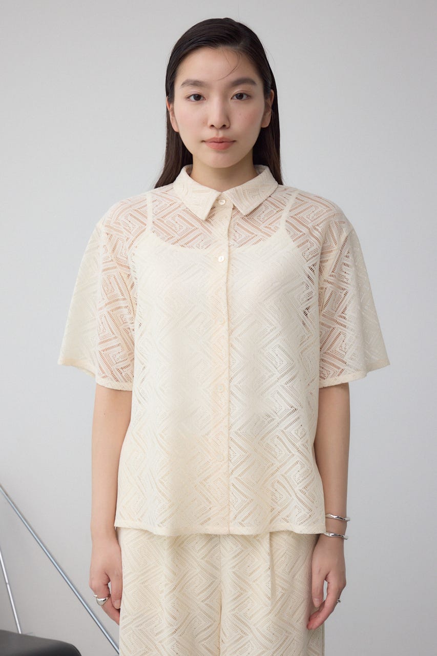 AZUL BY MOUSSY | レース半袖シャツ (シャツ・ブラウス ) |SHEL