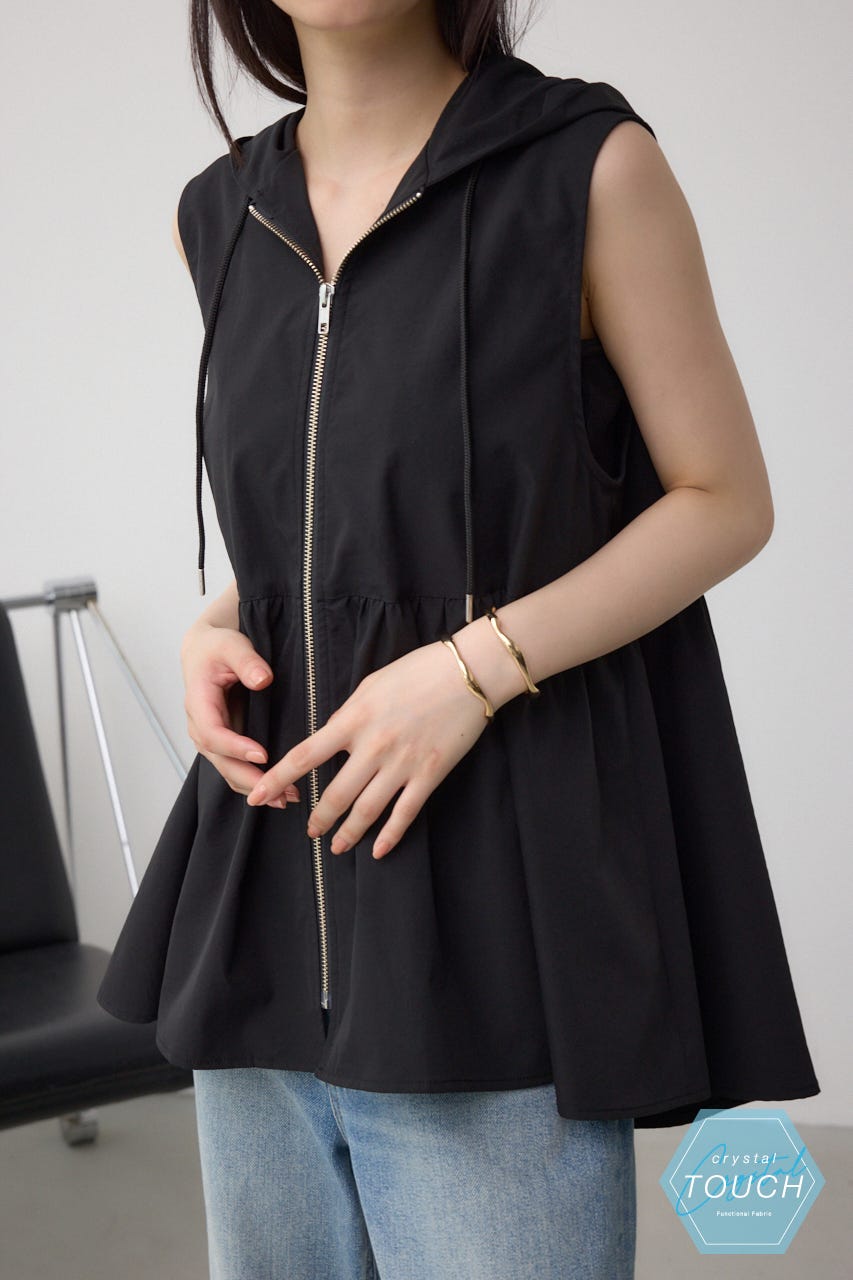 AZUL BY MOUSSY | C/T撥水フード付ジップベスト (ベスト ) |SHEL