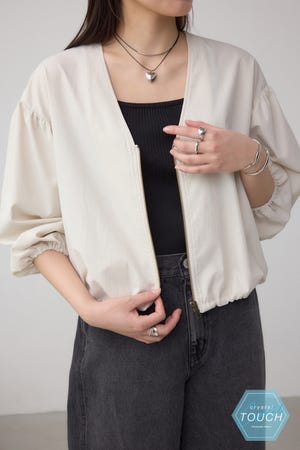 forme 撥水ブルゾン　ベージュ ストレッチ/撥水/JAPANファブリック】パウダーツイル ブルゾン