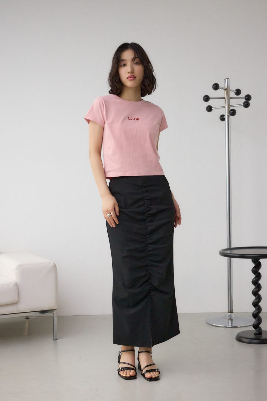 ギャザーナロースカート BLK M