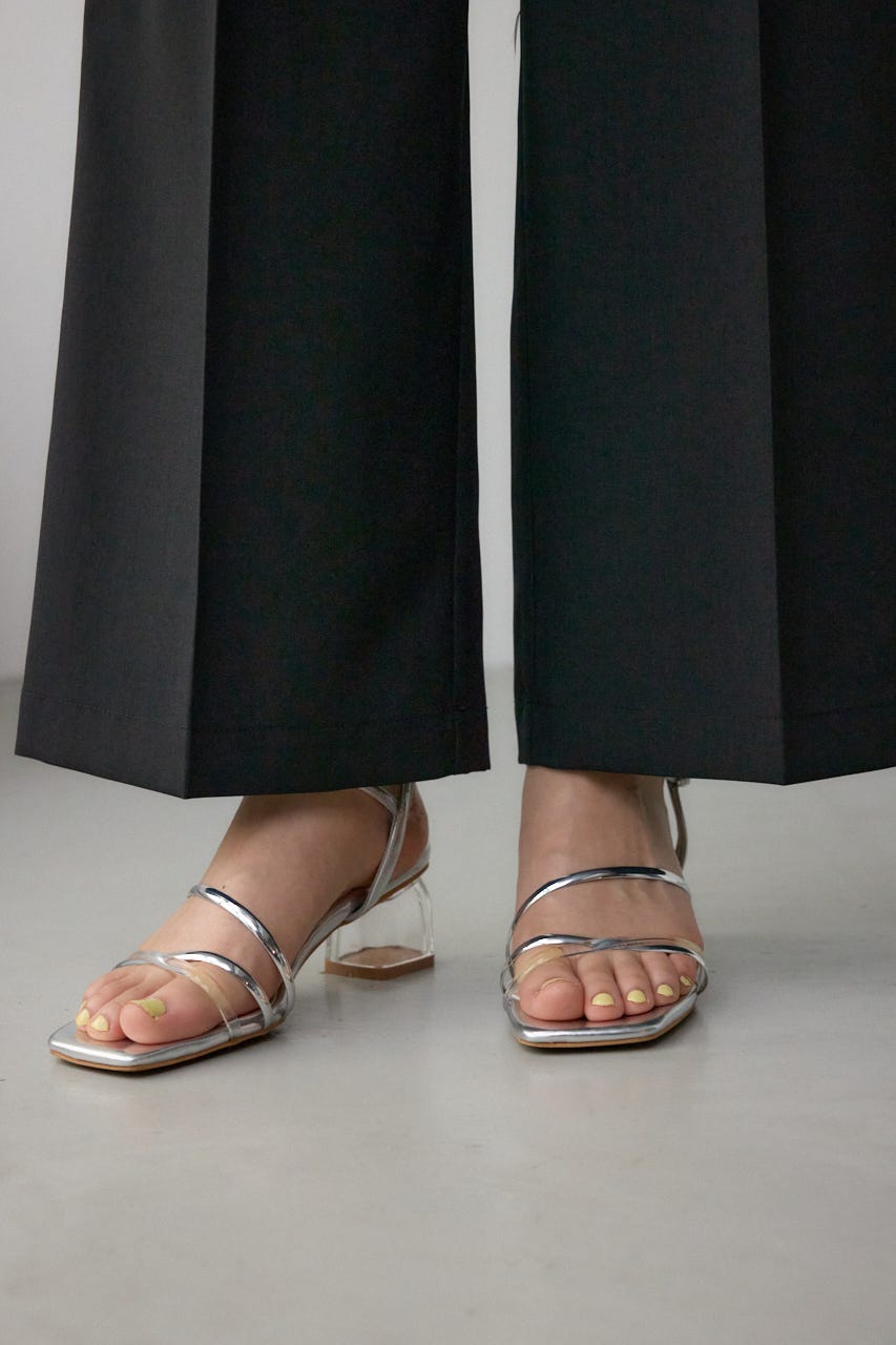 イージーケアリネンライクベルトワイドパンツ BLK M