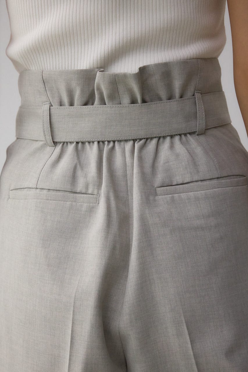 イージーケアリネンライクベルトワイドパンツ GRY S