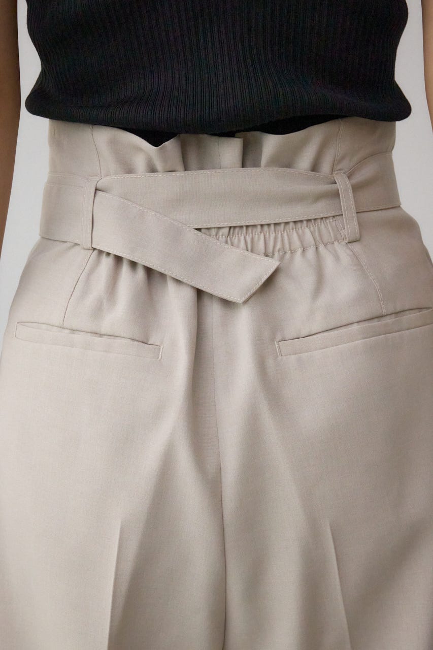 イージーケアリネンライクベルトワイドパンツ L/BEG M