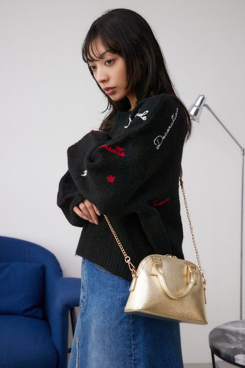 ダブルジッパーミニバッグ GLD FREE