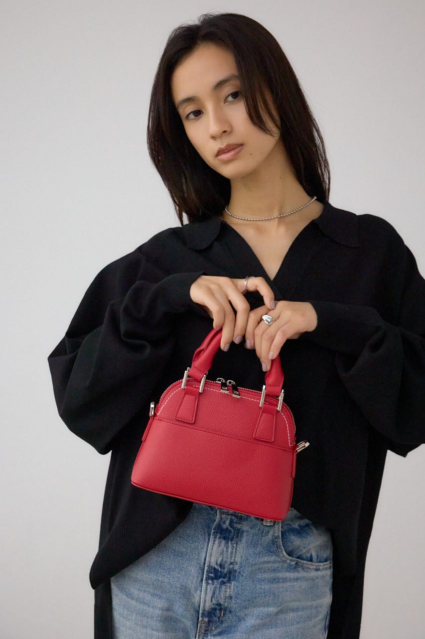 ダブルジッパーミニバッグ RED FREE