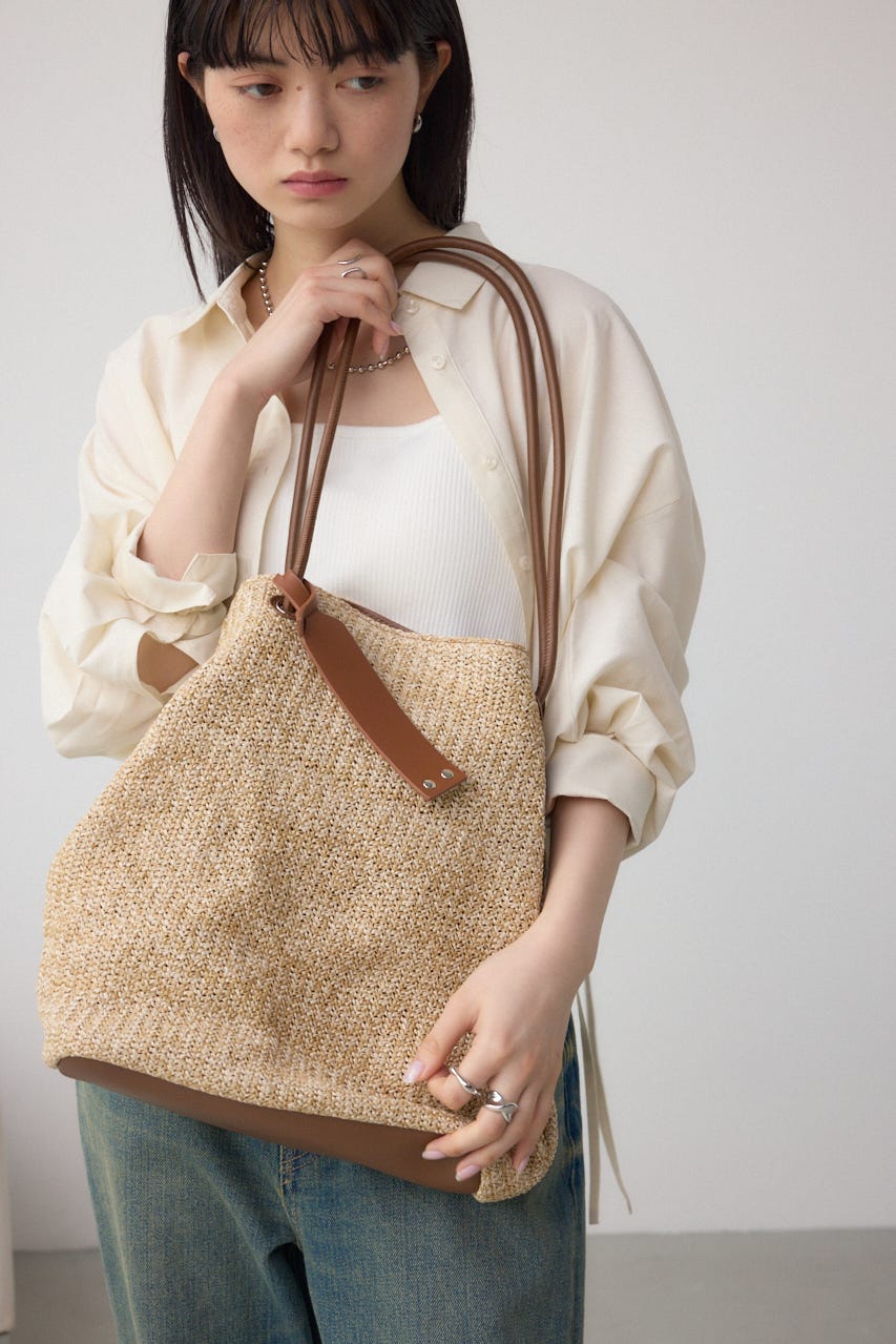 チャームセットメッシュトートバッグ BEG FREE