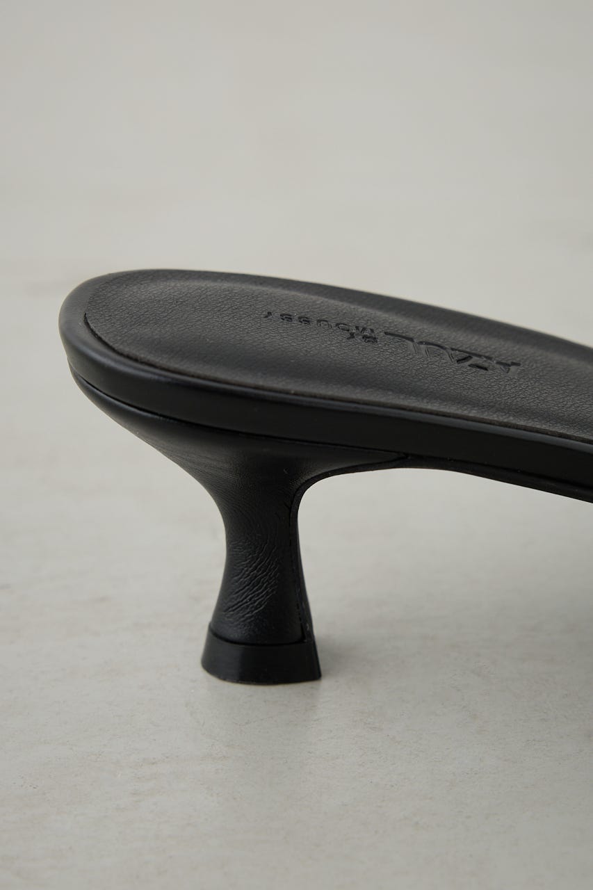 ギャザーストラップスクエアトゥサンダル BLK M