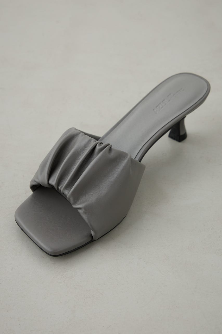 ギャザーストラップスクエアトゥサンダル GRY L