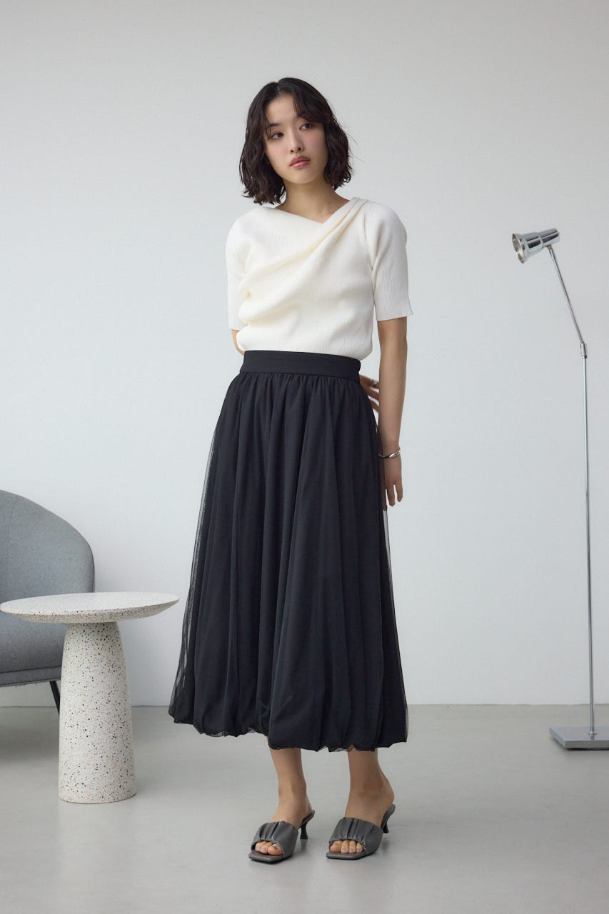 ギャザーストラップスクエアトゥサンダル GRY L