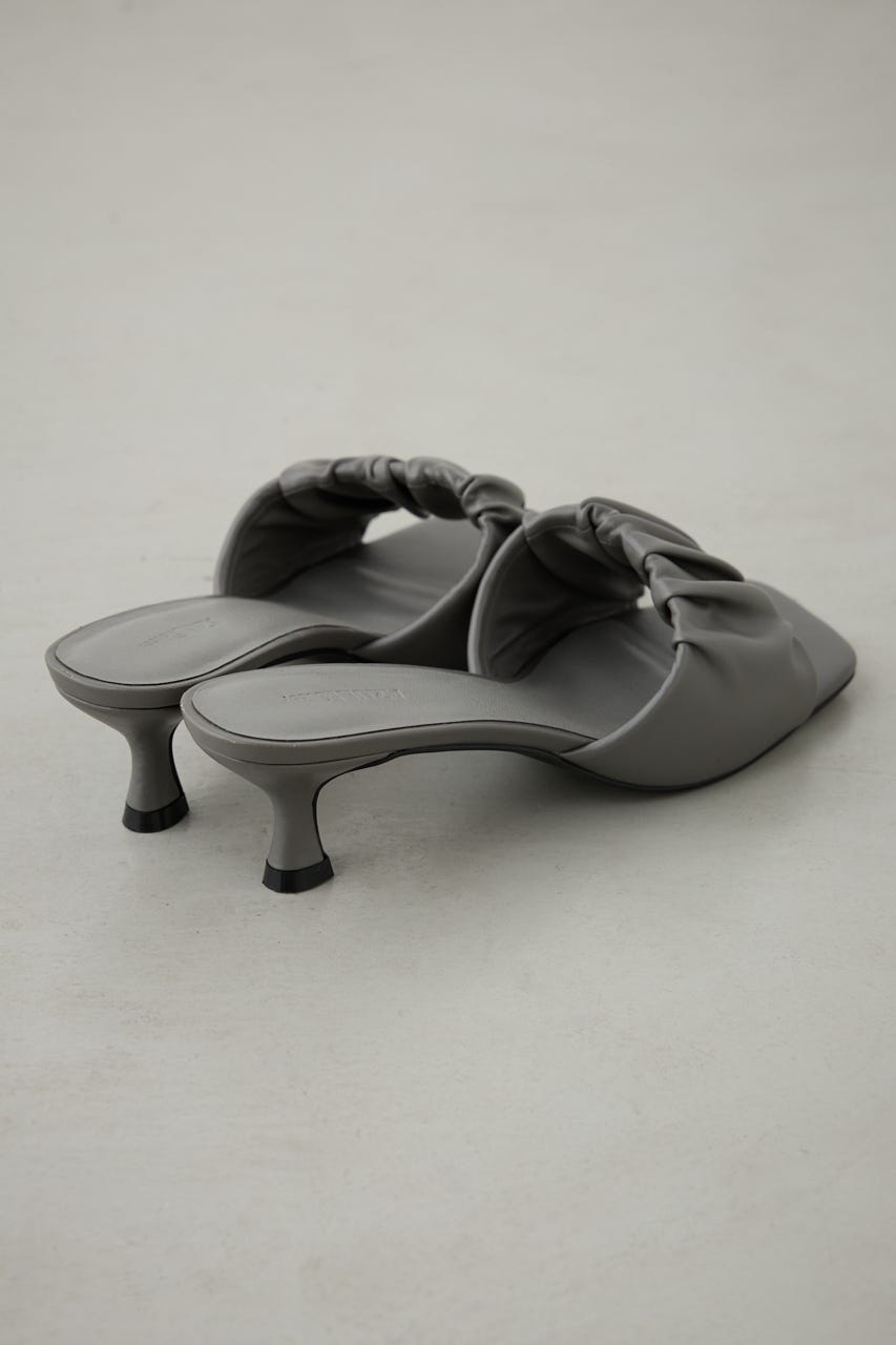 ギャザーストラップスクエアトゥサンダル GRY L