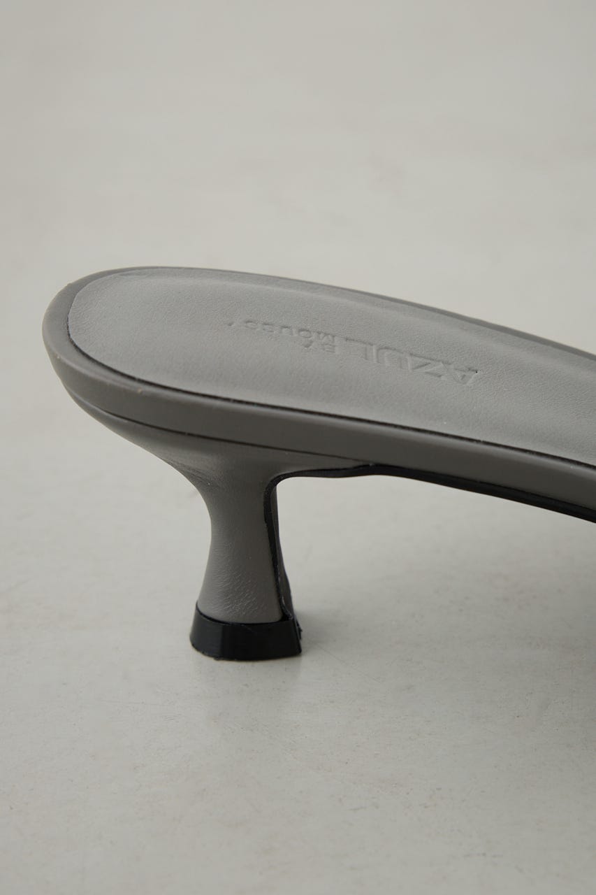 ギャザーストラップスクエアトゥサンダル GRY L