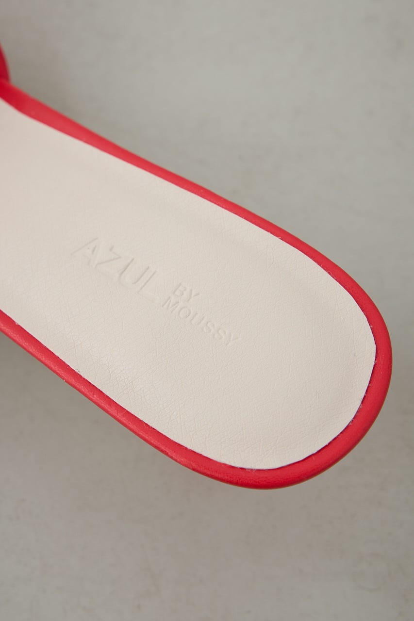 ギャザーストラップスクエアトゥサンダル RED M
