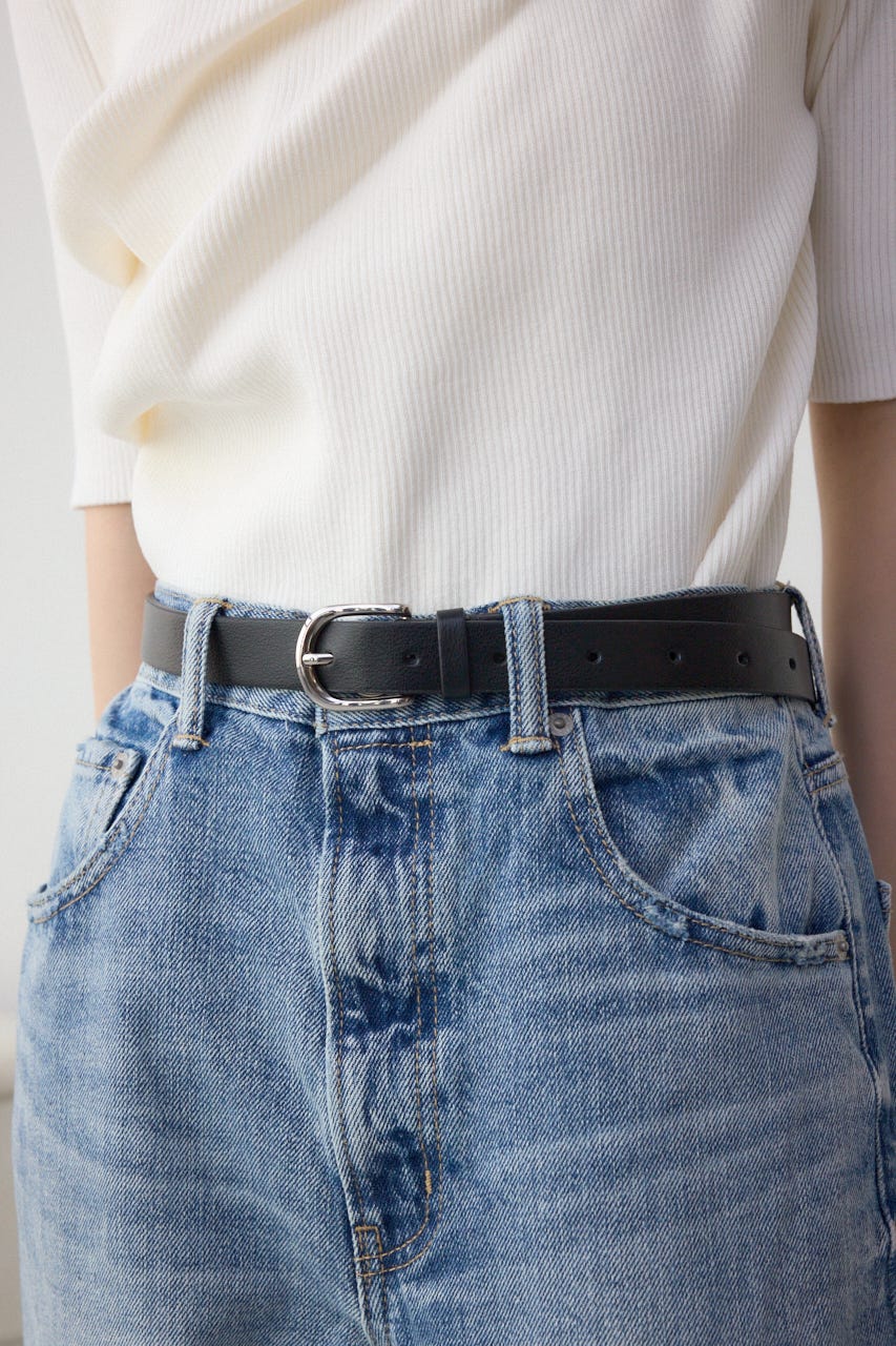 フェイクレザープレーンベルト BLK FREE