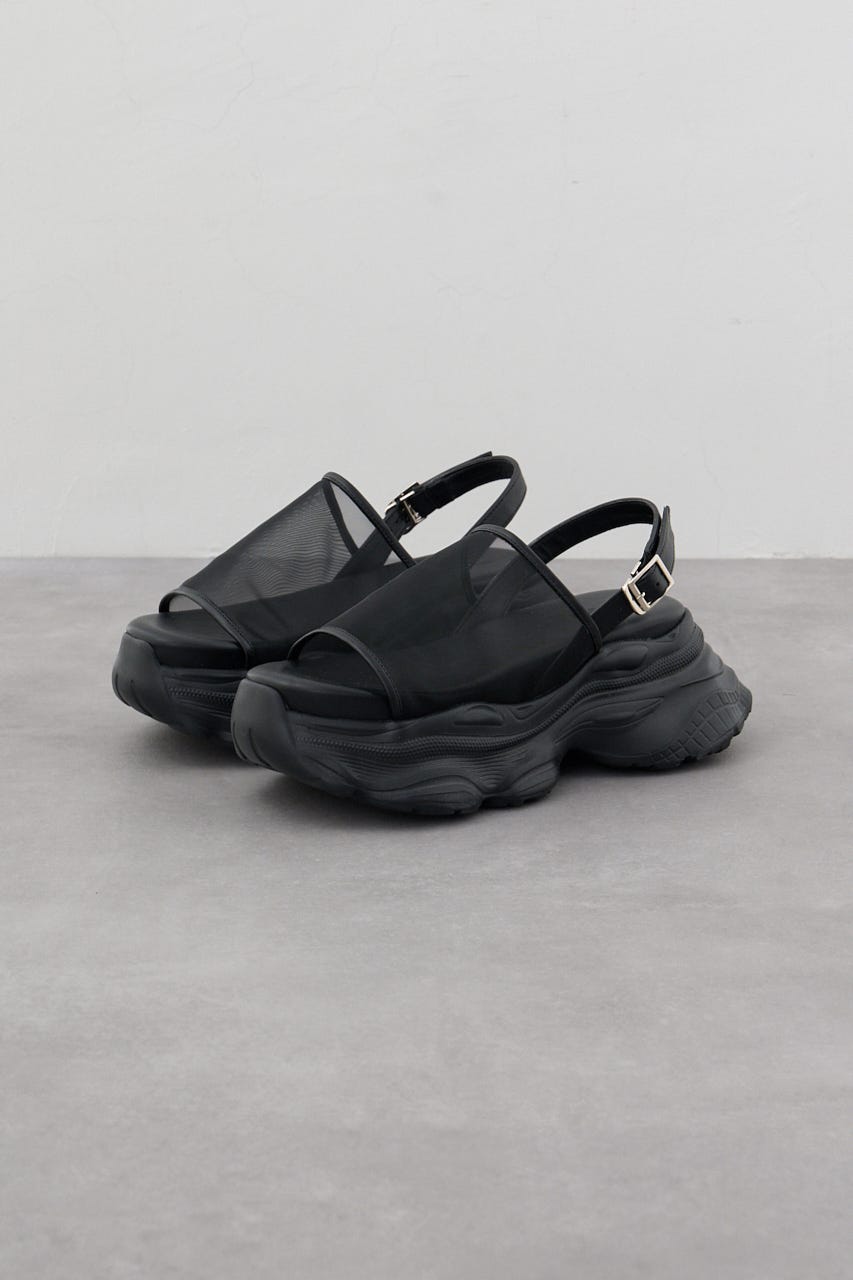スニーカーソールシアーサンダル BLK L