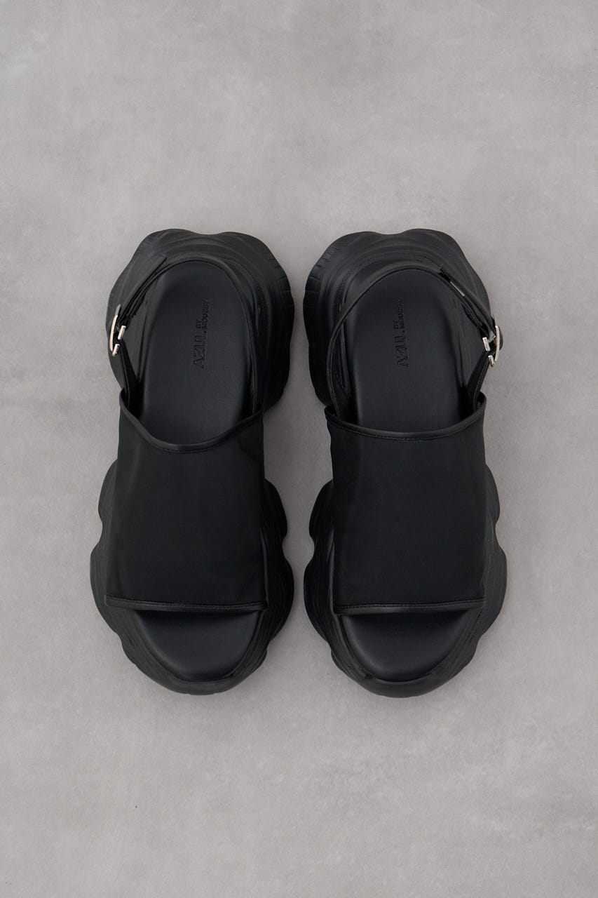 スニーカーソールシアーサンダル BLK L