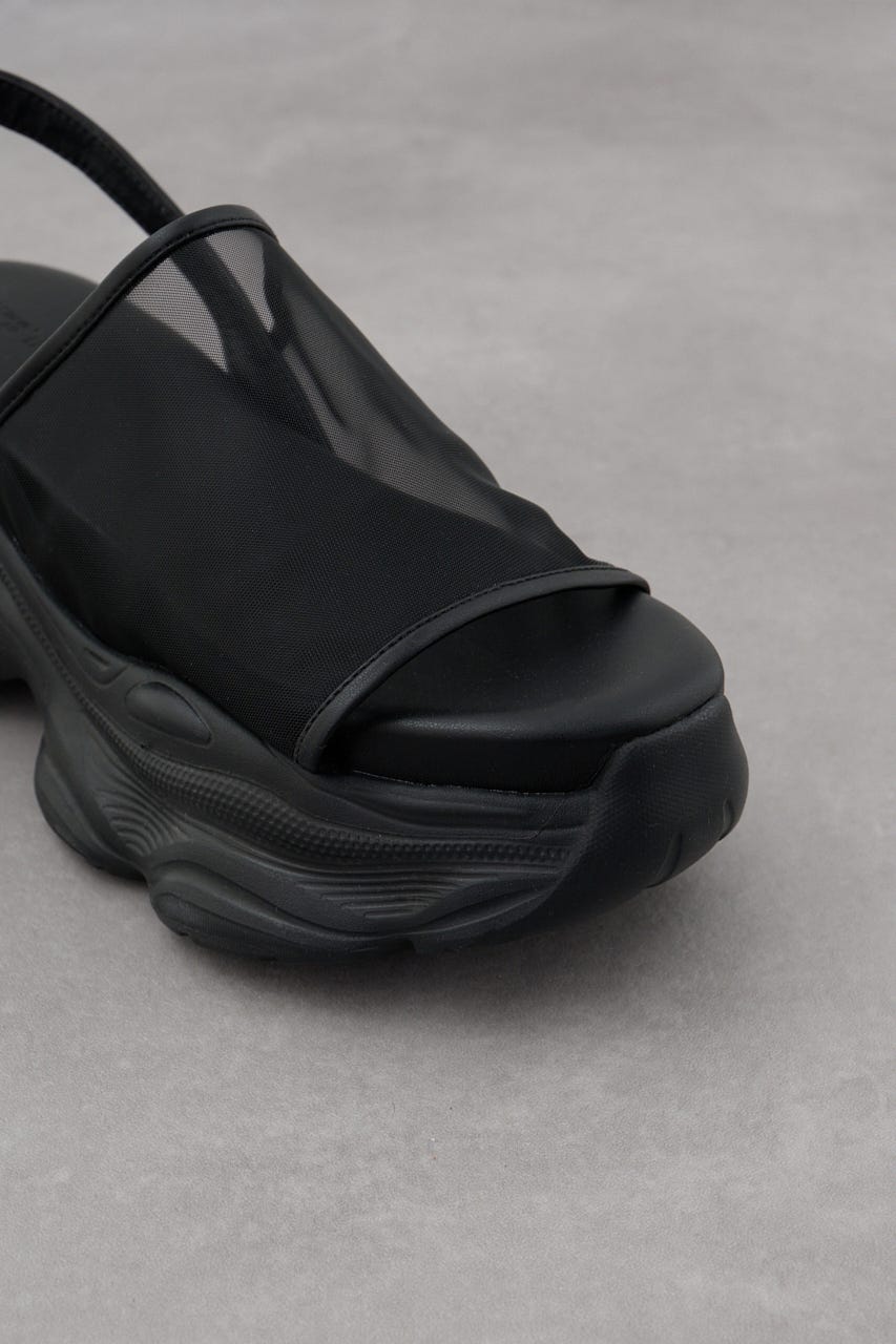 スニーカーソールシアーサンダル BLK L