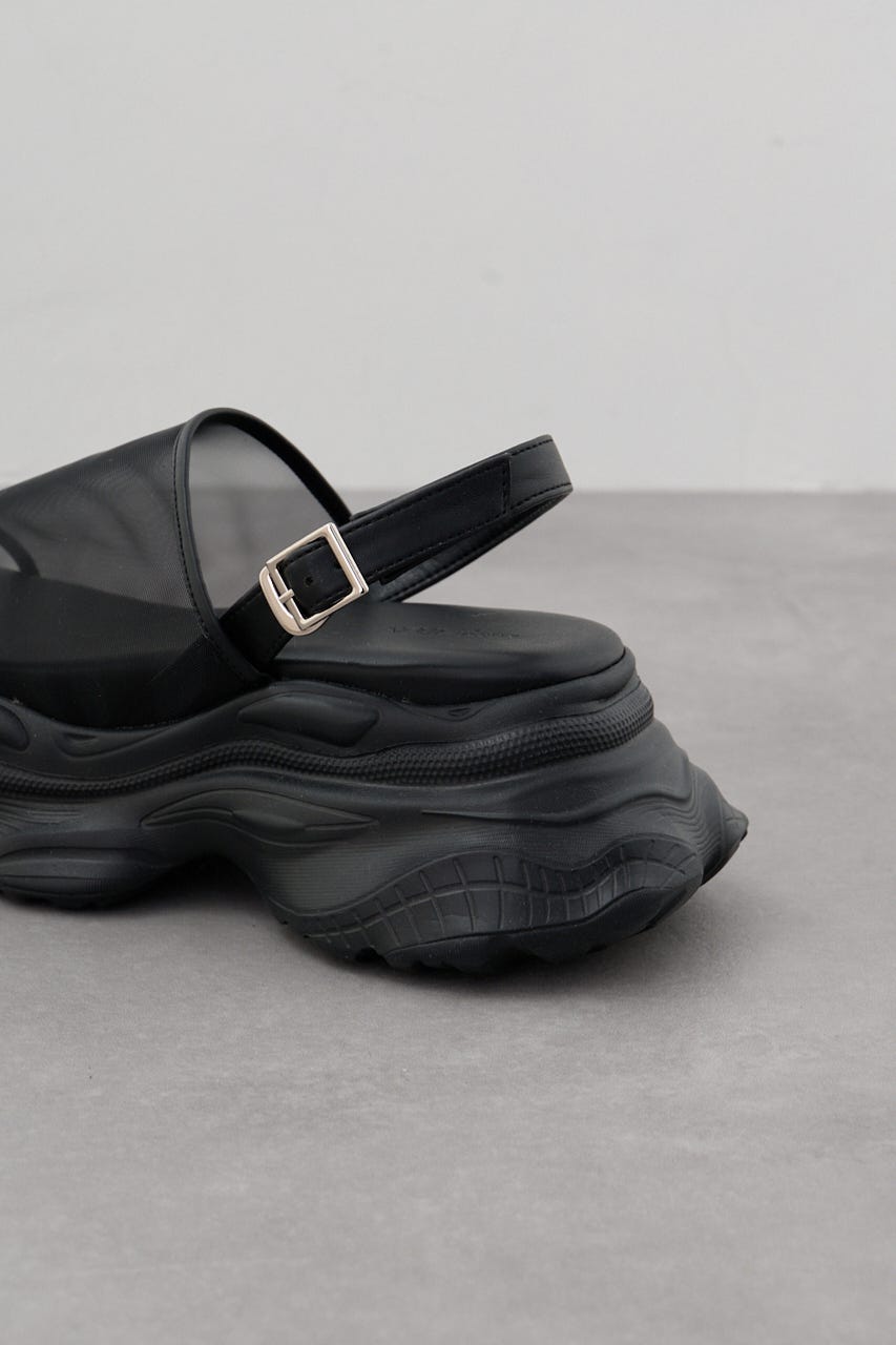 スニーカーソールシアーサンダル BLK L