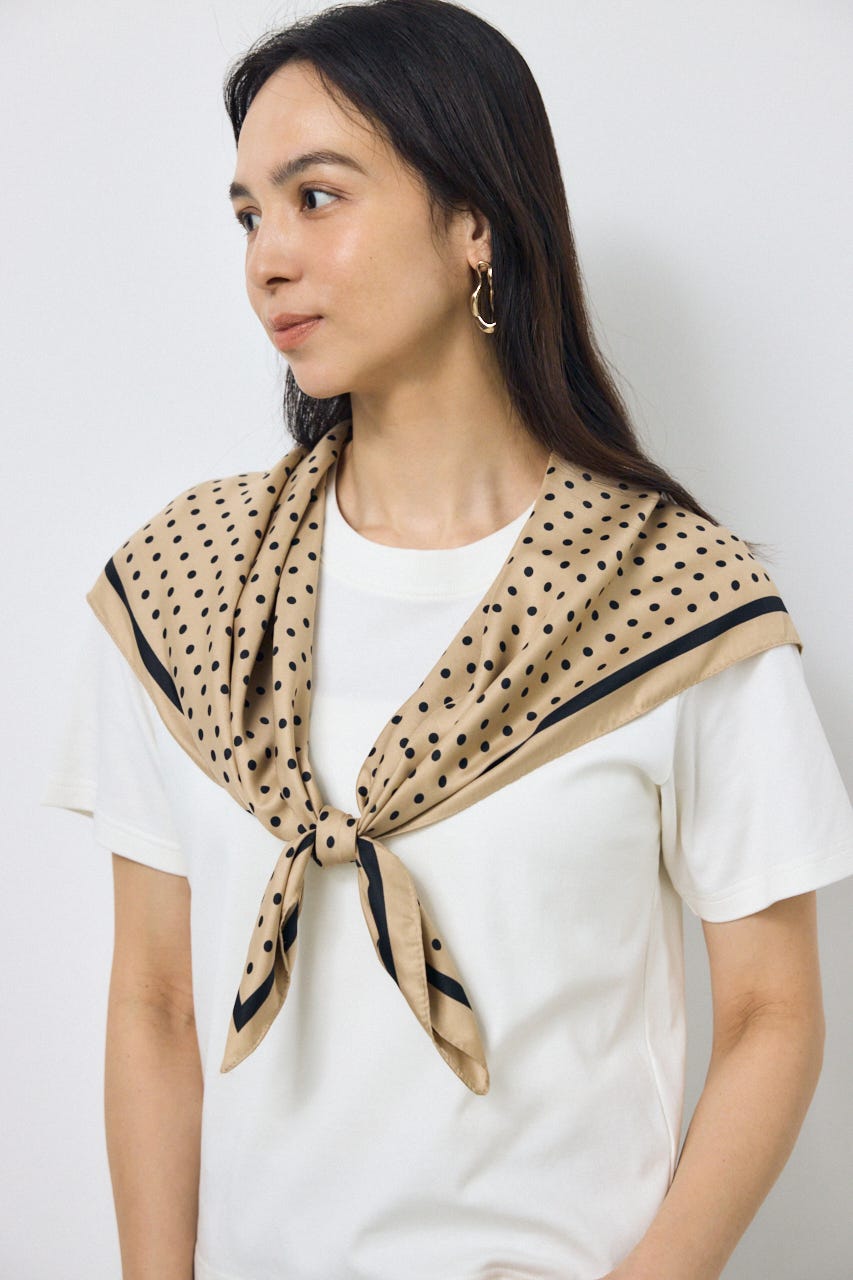 ドット柄スカーフ BEG FREE