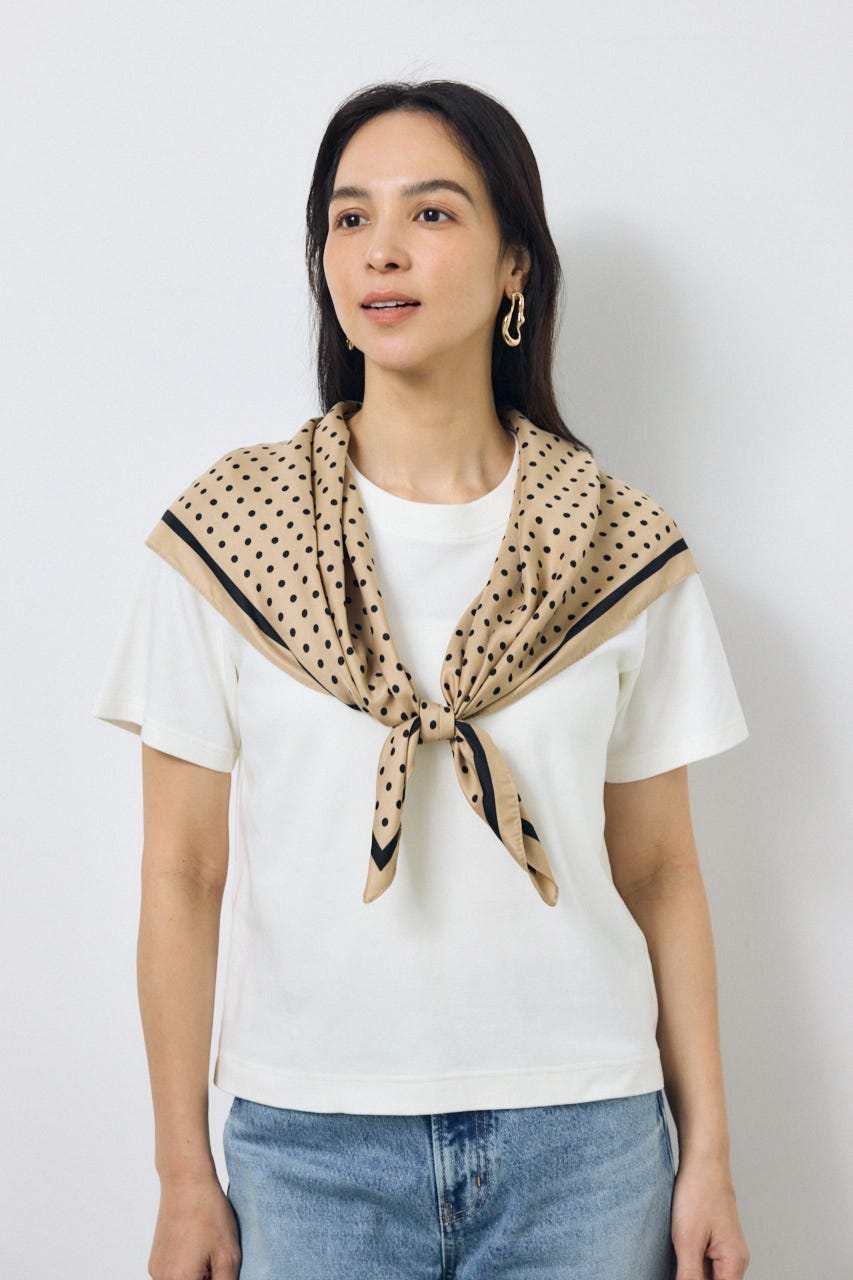 ドット柄スカーフ BEG FREE